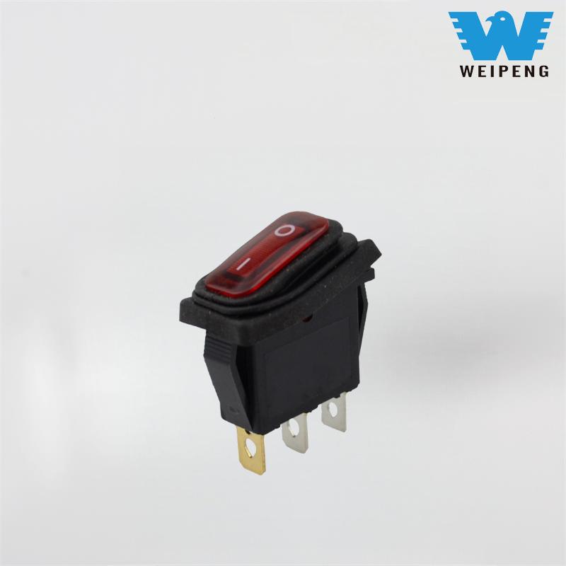 3-pin 2 posizio 12V 220V Argiztatua Rocker Switch