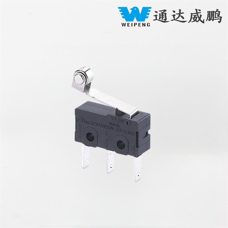 5A 125V/250V Tenperatura altuko erresistentea 3-pin mikro etengailua arrabolarekin industria-ekipamenduetarako