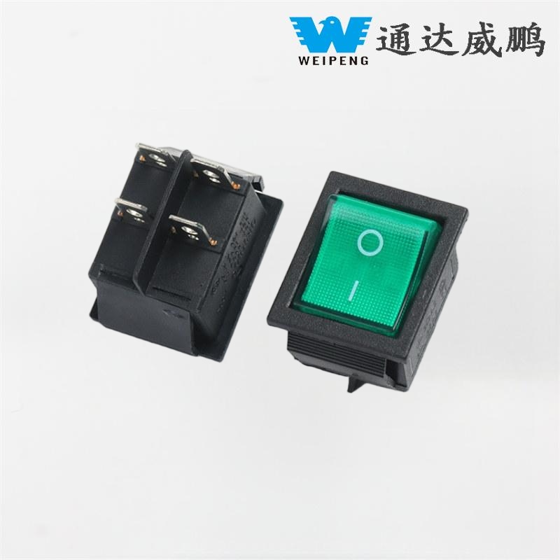 Kcd4 Rocker Switch Korronte handiko 2 posizio lau pin argiarekin