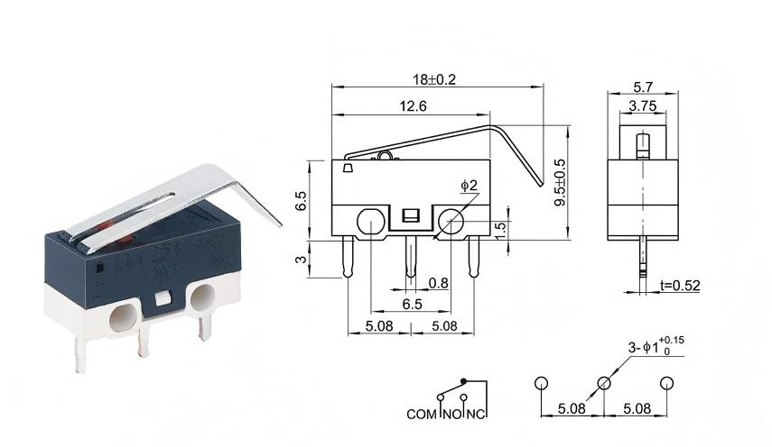 Silver DOT helduleku kurbatua saguaren etengailua