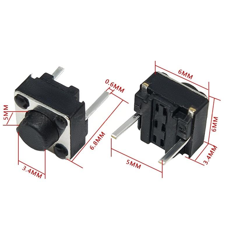 Bi pin 6 * 6 * 5 mikromugimendu bertikala ukipen-botoi etengailua